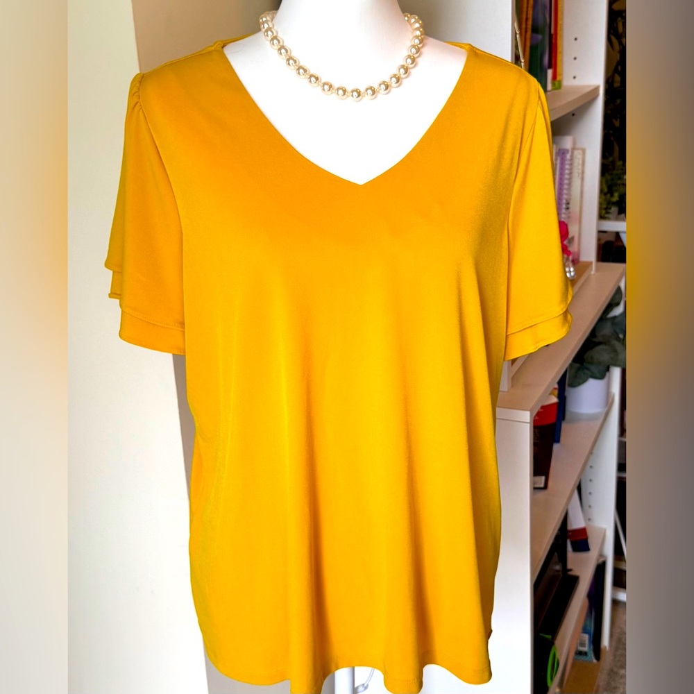 Flutter Sleeve V-Neck Women's Top